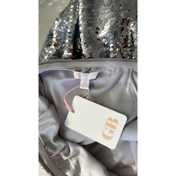 GB Silver Sequin Strapless Mini Dress - Picture 6 of 7